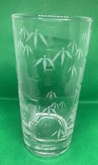 Clear Ice Tea Glass With Etched Bamboo Leaves-Classy-Elegant-Gift Or Replacement