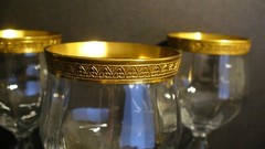 Tiffin Gothic 5 1/2″ Gold Encrusted Band Wine Glasses – 3