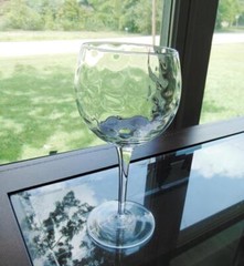 West Virginia Glass Optic Drape Wine Glass 14 oz 7 3/4 in