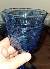 Set Of 11 Mikasa Crystal Tender Leaves Blue 7-1/4″ Water Goblets *Will Split*