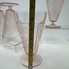 Anchor Hocking Mayfair Pink Open Rose Set of 4 ICED TEA GLASSES 6.75 in. 15 oz.
