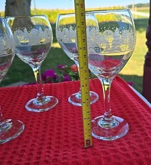 Set 4 Libbey FROSTED WINTER WONDERLAND FROSTY PINES 7½» Wine Water Glasses 🎄