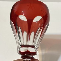 Crystal Legends Godinger Wine Glass Ruby Red Fine Dining Goblet Cut To Clear 8”