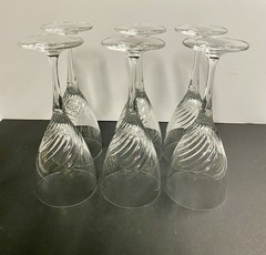 Set Of 6 Crystal Wine Glasses 4-Schott Zwiesel Pirouette, 2-? Riedel Blown Glass