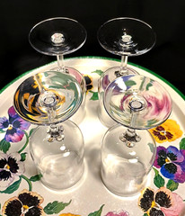 4 Vintage Lenox DIMENSION Tulip-Shaped Crystal Wine Glasses Set