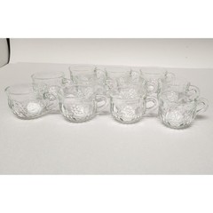Jeannette 20PCS Glass Fruit Pattern Punch Bowl & Cups Party, Holiday, Hosting