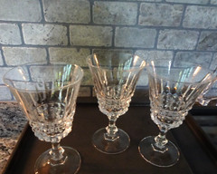 Set of 3 Cristal D’Arques-Durand Crystal Tuilleries Villandry Wine Glass Goblets