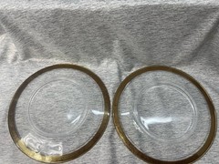5 Tiffin Franciscan Rambler Rose Crystal Gold Rimmed Dessert Plates 8-1/4” Lot