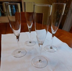 RARE VTG Seneca Glass Co. Lead Crystal Connoisseur Champagne Flutes SET OF FOUR