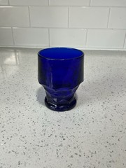 Vintage Viking Glass Honeycomb Cobalt Blue Georgian Small Drinking Cup Tumbler