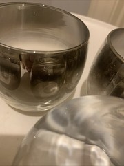 Dorothy Thorpe Roly Poly Glasses – Silver Fade Grape Design Vintage MCM Set Of 6
