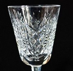 WATERFORD CLARE CLARET WINE GLASSES, Cut Lead Crystal, 5 7/8″, 6 Oz, 2PCS