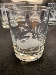 VTG National Wildlife Federation Etched Wild Duck Rocks Glasses set of 6