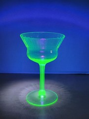 Vintage Uranium Glass Coupe Sherbet Glasses Set of 6 UV Reactive Depression Era
