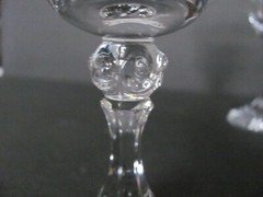 CUT CRYSTAL FLEUR DE LIS TYPE DESIGN CORDIALS / COCKTAILS – SET OF 4