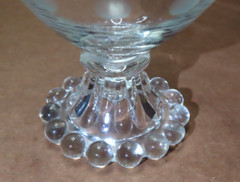Vintage Anchor Hocking Glass Etched Polka Dot Glassware Champagne Sherbert Glass