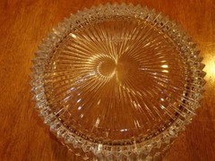 Clear Glass Candy Dish Accordion Edge Heavy 8″ diameter