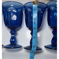 Vintage Imperial Glass Old Williamsburg Cobalt Goblets 5.3″ Set of 6 Deep Blue