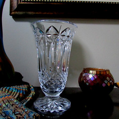 WATERFORD Crystal 8.5» Balmoral Starburst Footed Flower Vase signed