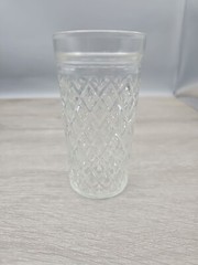 Vintage Quilted Diamond Clear Tumbler Drinking Glass 6″Height Hold 12oz Liquids