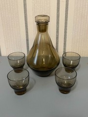 Ликерный набор из карамелевого стекла времен СССР