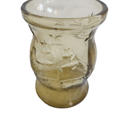 Vtg Wheaton Embossed Amber 1827 Nautical Ship Juice Glasses Set Of 2