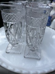 Set Of 8 VTG 5.5″ Imperial Glasses Elegant Goblets Ohio Cape Cod Pedestal Footed