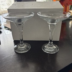 2 NEW V Crate & Barrel Reserve Sasha Champagne/Side Car Coupe Glasses