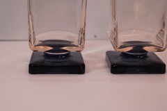 Vtg 1970s Cristal Disaronno Amaretto Pink Glass Cocktail Glasses 6-8 oz. x2