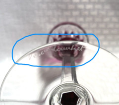 VAL ST LAMBERT WINE GLASS AMETHYST PURPLE CUT TO CLEAR CRYSTAL BOHEMIAN SIGNED
