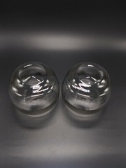 Set Silver Band Roly Poly Cocktail Glasses Pair Etched Classic Cars Vintage MCM