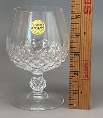 Cristal D’Arques Brandy Snifter LONG CHAMPS Crystal Cognac Glasses Set Of 4
