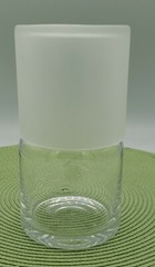 CLEAR GLASS TUMBLE UP BEDSIDE CARAFE WITH FROSTED GLASS NICE DESIGN