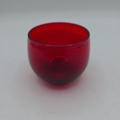 Vtg Ruby Red Roly Poly Glass | MCM Anchor Hocking