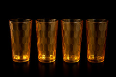 Jeannette Hex Optic Honeycomb Gold Iced Tea Glass 6.375” – Set of 4 + Free Spare