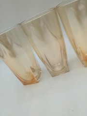 Jeanette Peach Luster 5″ Drink Glasses x4
