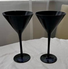 Set of 2 Vintage Mikasa Black Elegance Martini Glasses Never Used