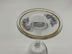 Wine Glasses by Lena Lui Stunning Set of 4 Sparkling Bouquets Hand Painted