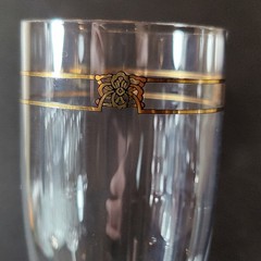 GORHAM TRIOMPHE CHAMPAGNE FLUTE, Gold Enameled Lead Crystal, 9 1/8″, GERMANY