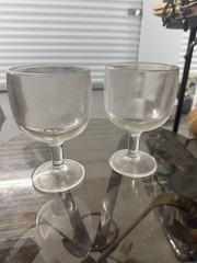 Vintage Clear Glass Cordial Goblets – Set of 2 Small Wine Glasses