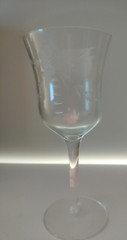 One Etched Wheat Design Retro, Mid Century Modern Water Or Wine Glass