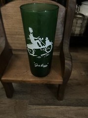 Anchor Hocking Glass Co FOREST GREEN Straight Shell Open Sleigh Iced Tea Tumbler