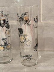 Vintage Set Of 8 Libbey Stagecoach Carriage Highball Glasses MCM Tom Collins