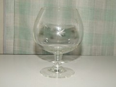Brandy Snifter Whiskey Cognac Glass Barware Atomic Starburst Footed Etched 4.75″