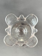 Antique Adams & Co. (1882) Clear Ribbon (Pink-Tinged) Footed Etched Goblet