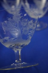 Hunt Safari Animal Scenes-(6) Low Sherbet Champagne Glasses, 3 3/8″ -LOT A (B61)