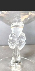 Arbys Christmas Holly Berry Glasses GoldRim Bow Stem Wine Water Goblets Set Of 4