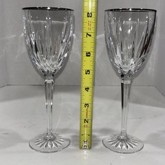 Lenox Clarity Platinum Silver Rim 8” Tall 4oz Wine Glasses
