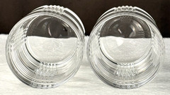 TWO! Vtg Ralph Lauren Glen Plaid Crystal Double Old Fashioned Whiskey Glasses