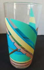 VTG ACRYLIC GLASSES CAMELLON DESIGN PTARDIF NEOVE BEACH ABSTRACT TROPICAL DESIGN